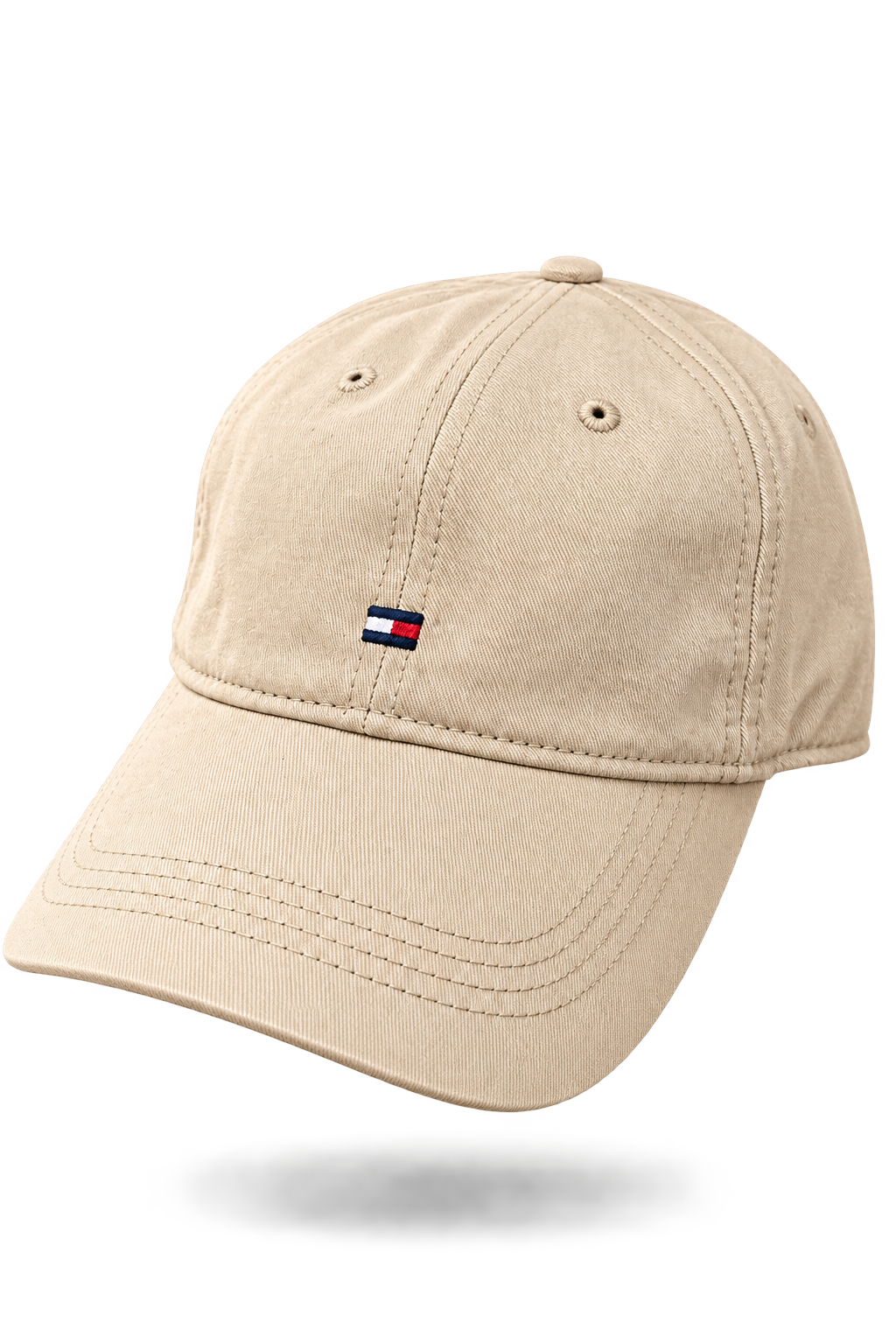 Tommy Hilfiger Off-White Classic Flag Logo Baseball Cap (Adjustable Strapback)