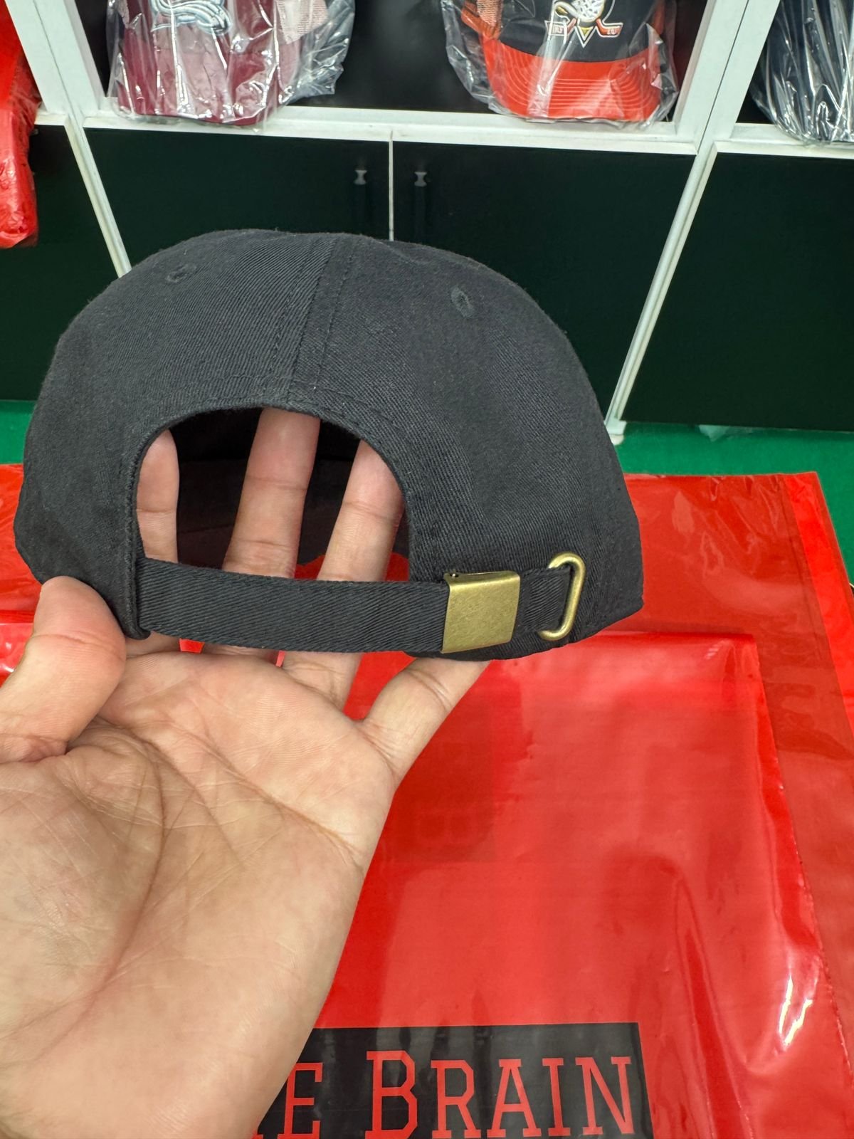 Classic Distressed Curved Brim Cap (Black) view 3