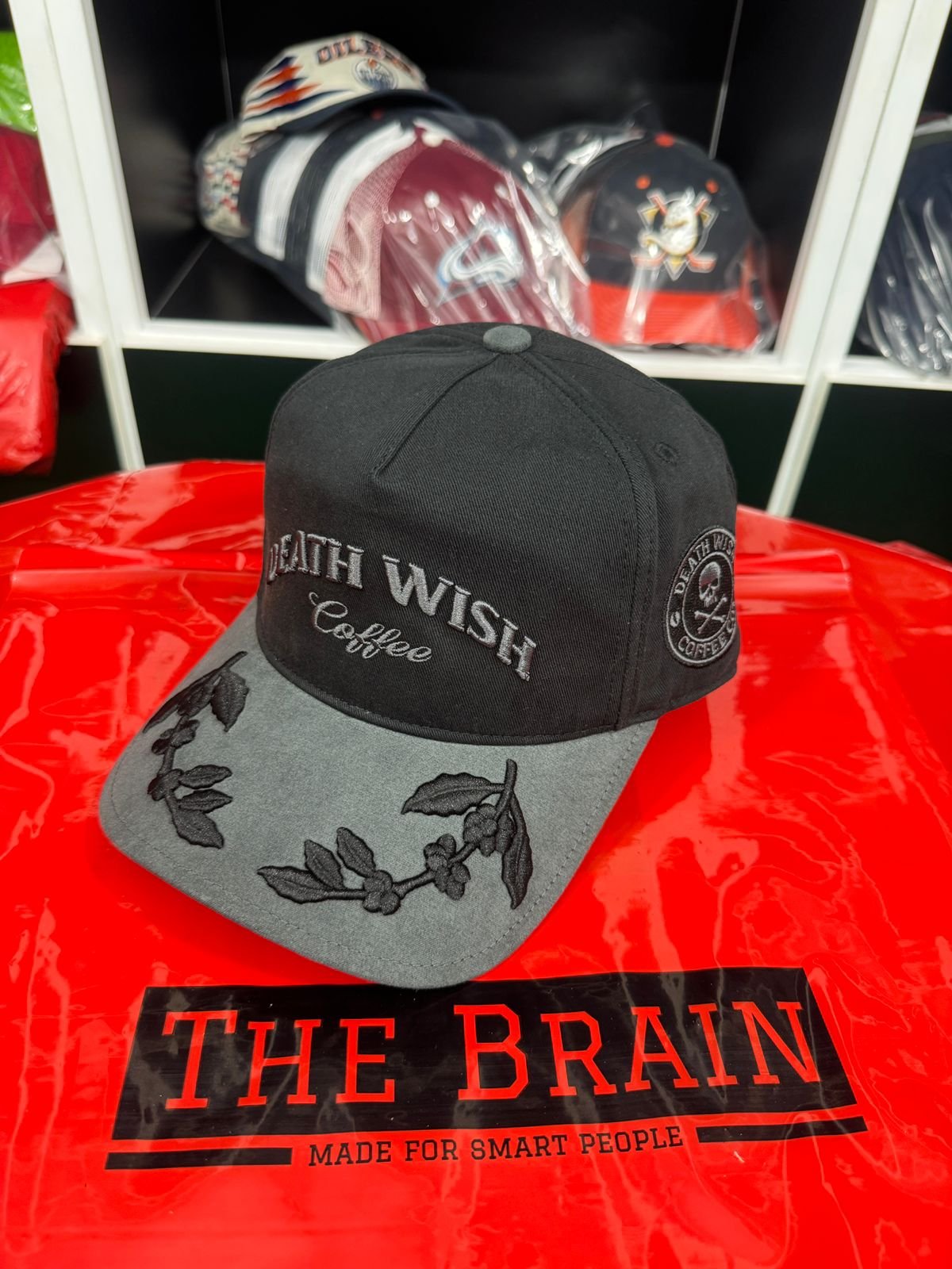Death Wish Coffee Embroidered Cap (Black/Grey) view 3