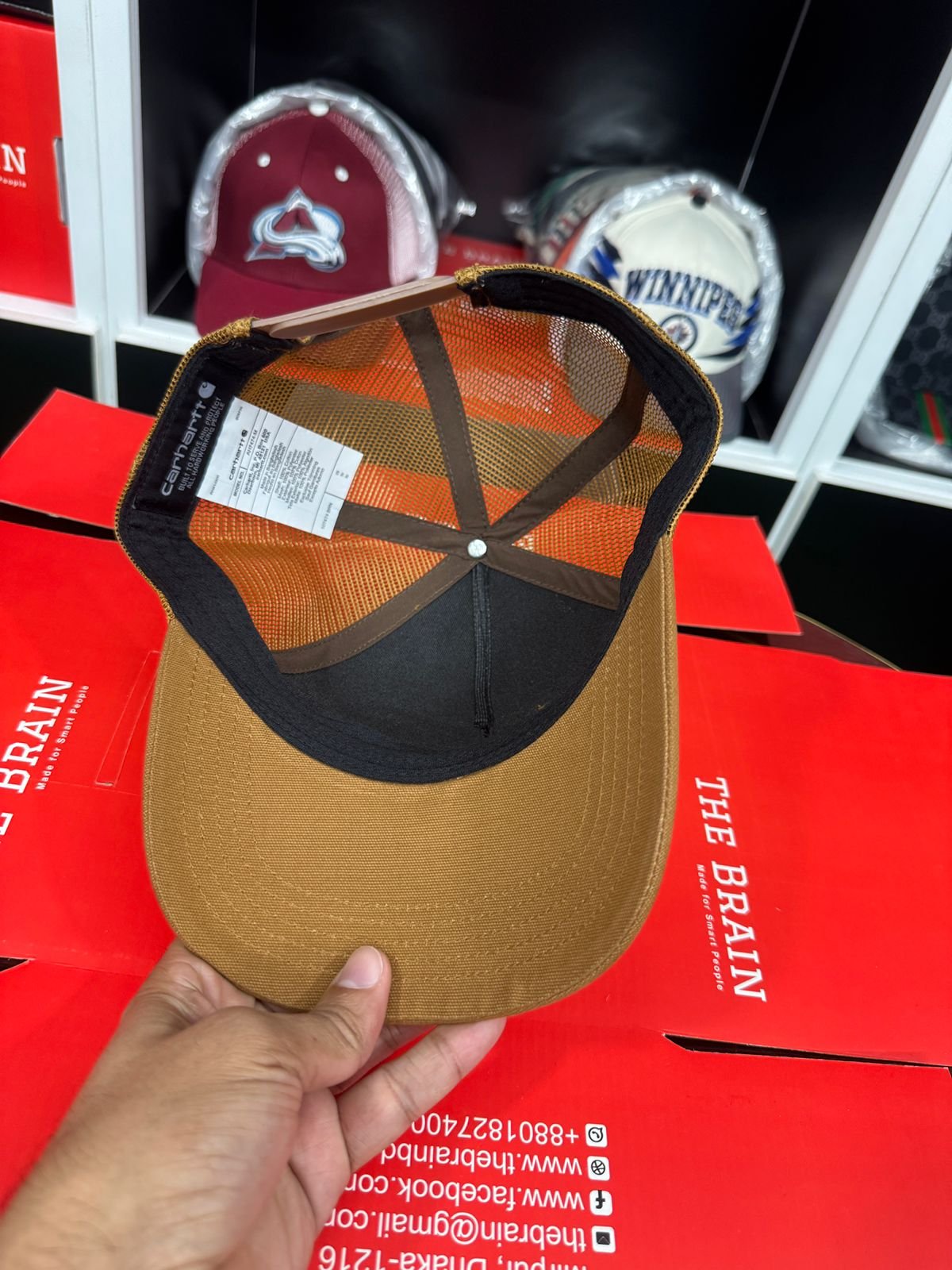 Carhartt Canvas Mesh-Back Graphic Logo Cap (Snapback) view 3