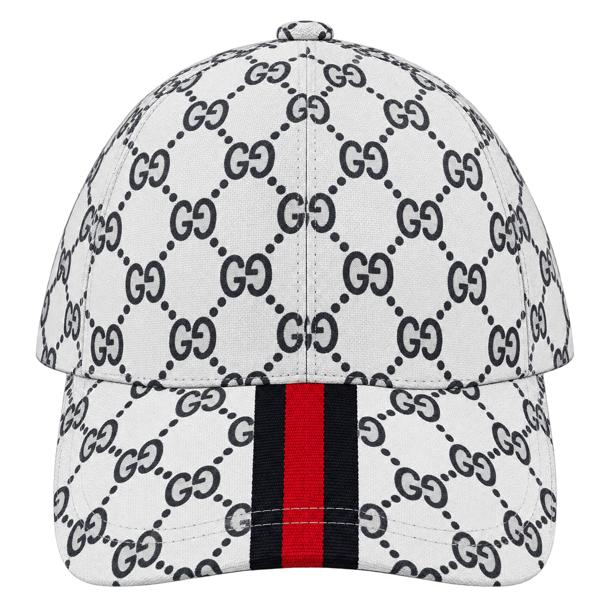 GC Monogram White & Black Adjustable Baseball Cap view 3