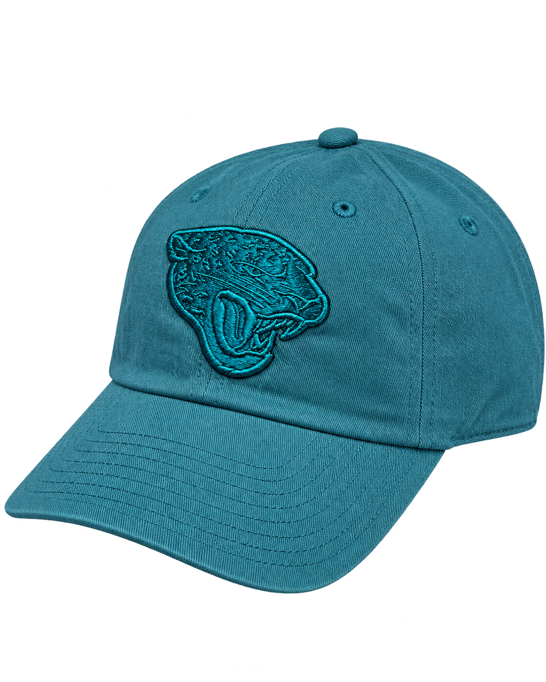 NFL Jacksonville Jaguars Teal Blue Tonal Embroidered Baseball Cap – Premium Monochrome Sports Streetwear view 3