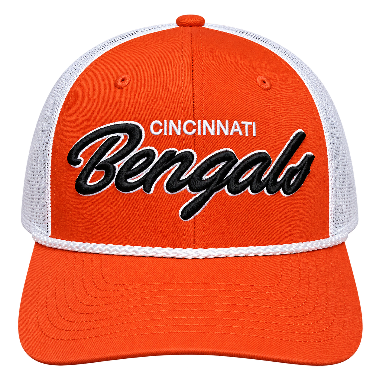 NFL Cincinnati Bengals Mesh Trucker Cap – Premium Embroidered Rope Baseball Hat view 5