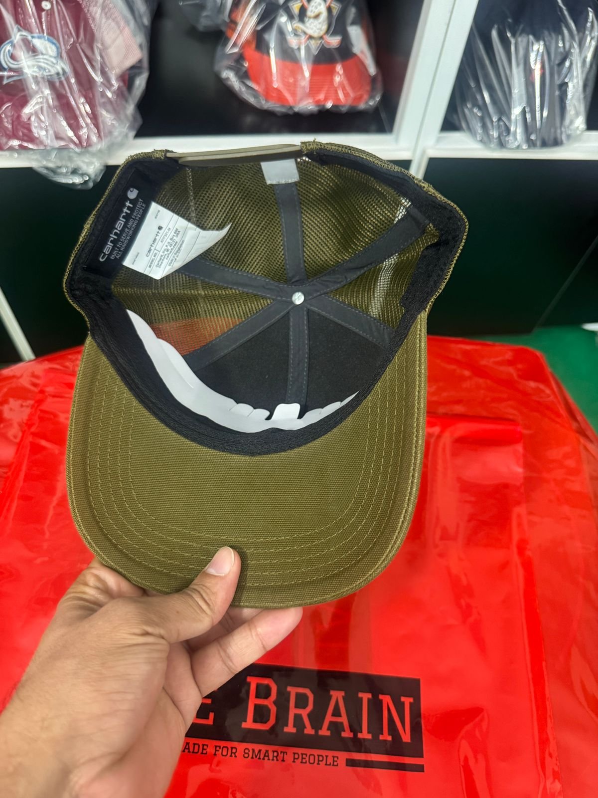 Carhartt Olive Mesh Back Trucker Cap view 4