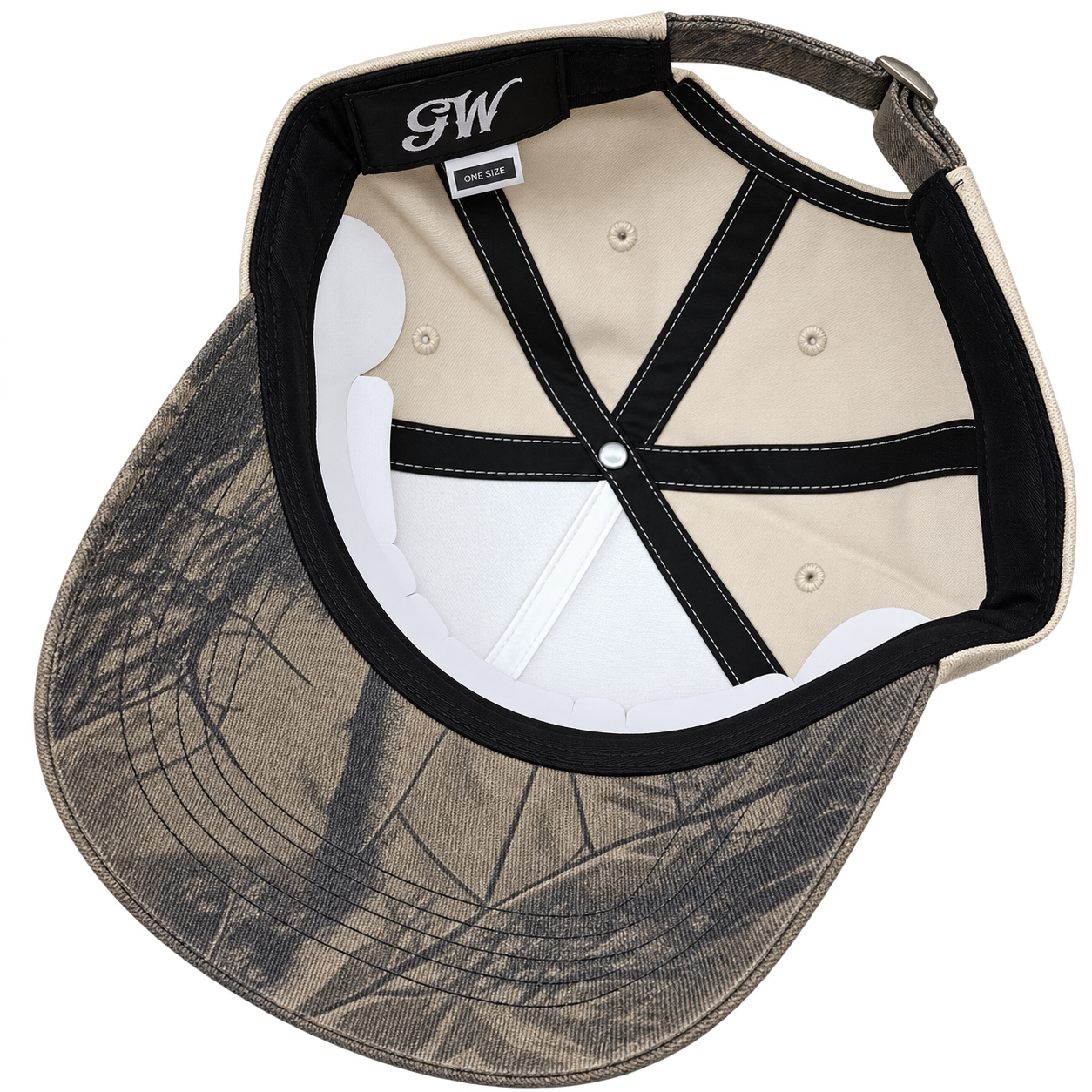 GW BSU Falcons Cream & Grey Camo Embroidered Baseball Cap view 4