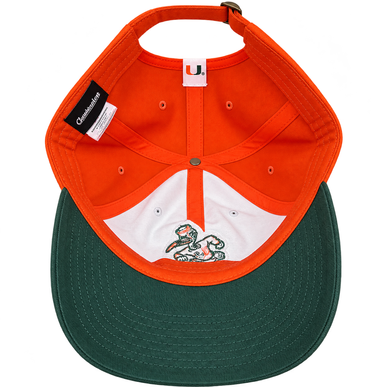 Miami Hurricanes Ibis Mascot Colorblock Baseball Cap view 4