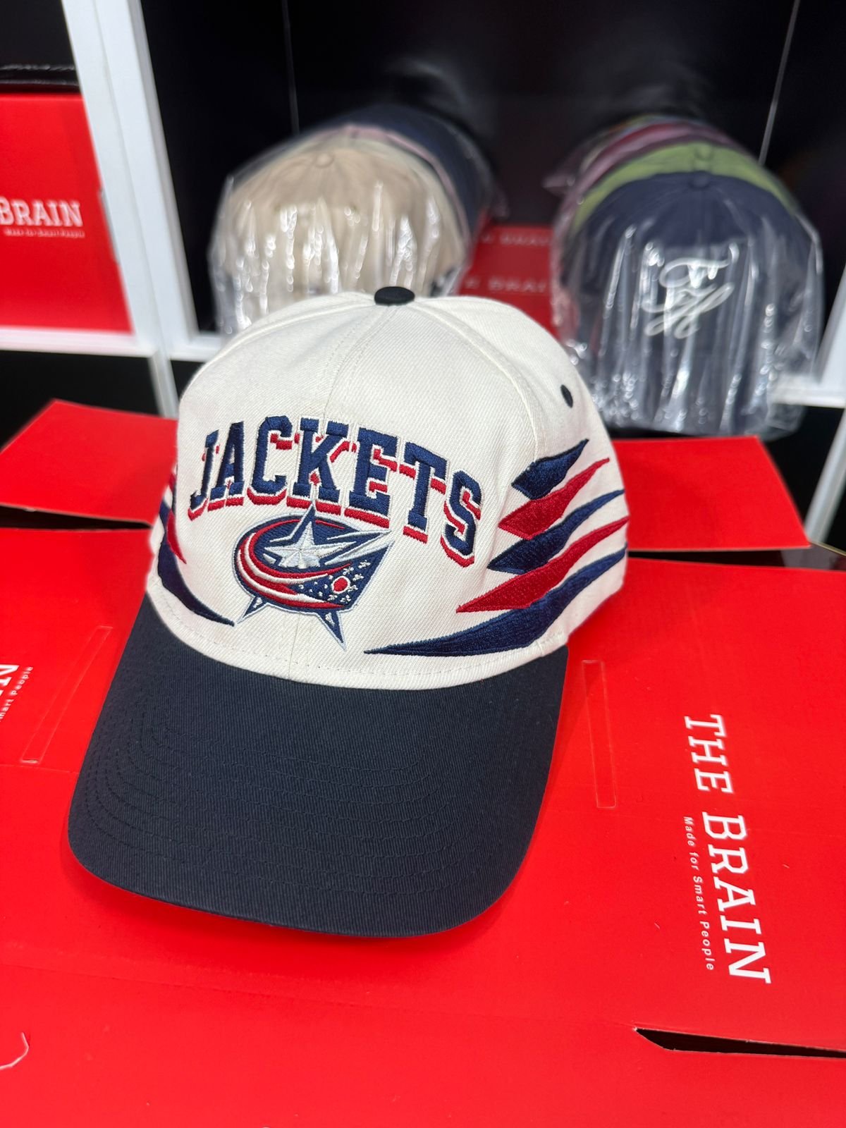 Columbus Blue Jackets “JACKETS” Embroidered Snapback Cap view 3