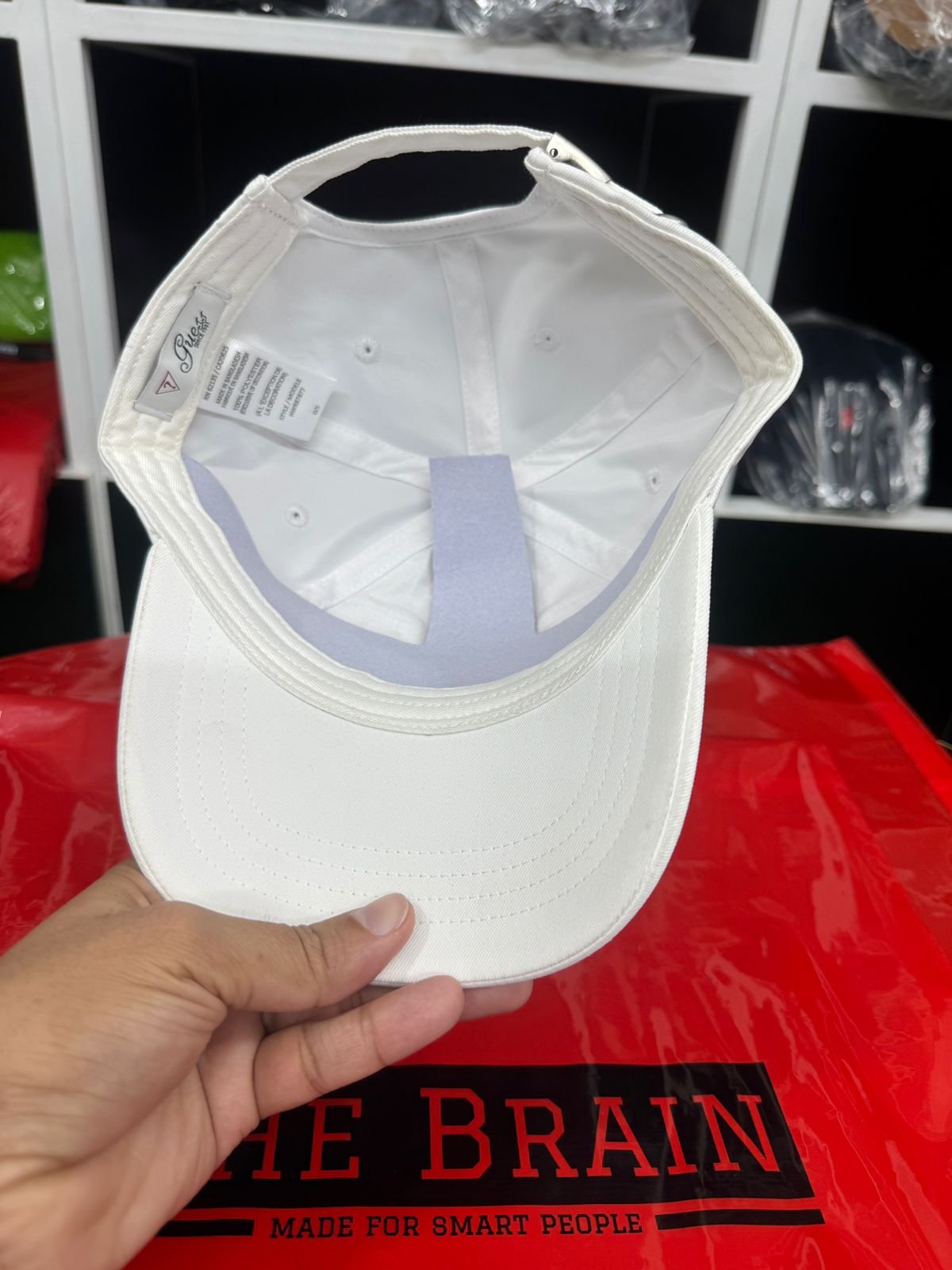 GUESS Butterfly Print Cap (White) view 4