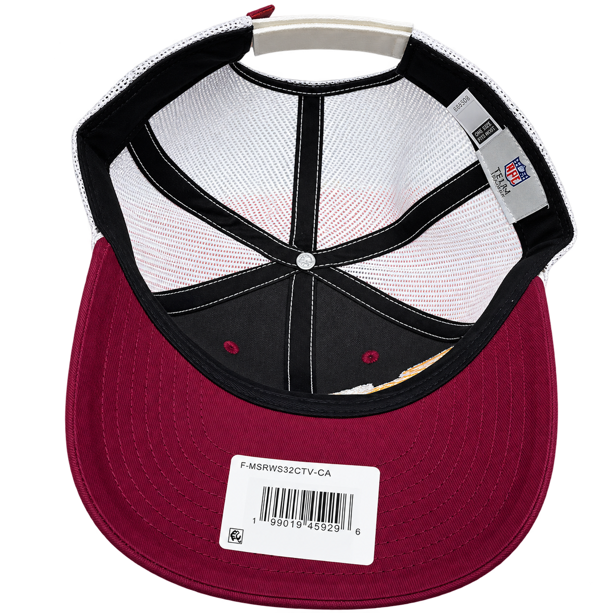 NFL Washington Commanders Burgundy Mesh Trucker Baseball Hat view 5