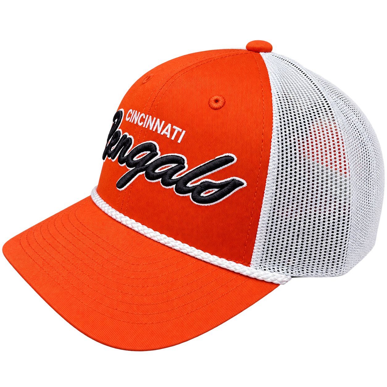 NFL Cincinnati Bengals Mesh Trucker Cap – Premium Embroidered Rope Baseball Hat view 2