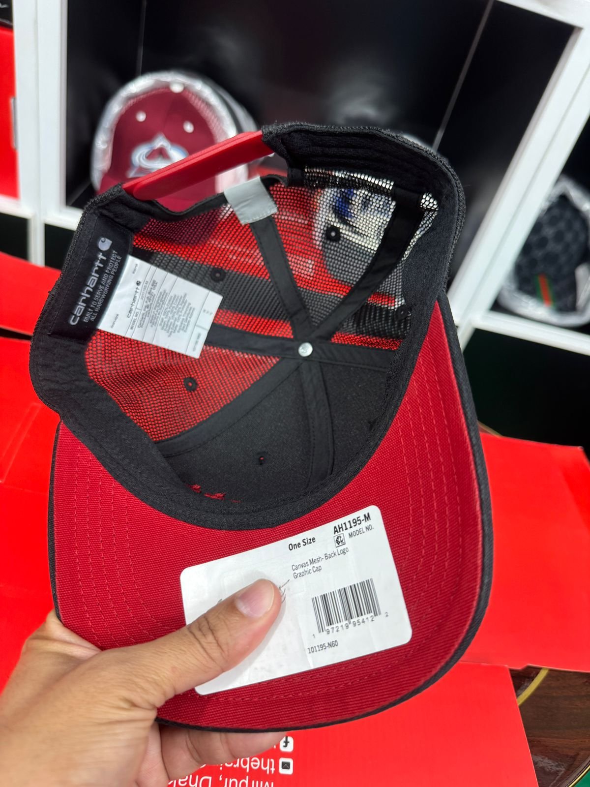 Carhartt Canvas Mesh-Back Logo Trucker Cap (Snapback) view 3