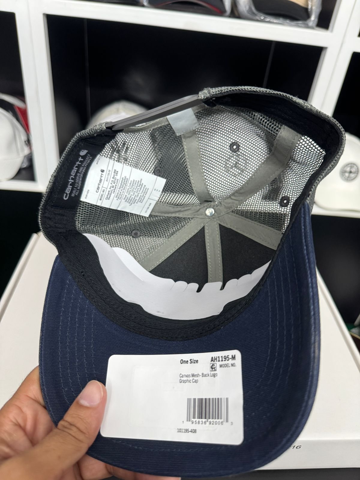 Carhartt trucker Style Navy blue With Grey Mesh view 3