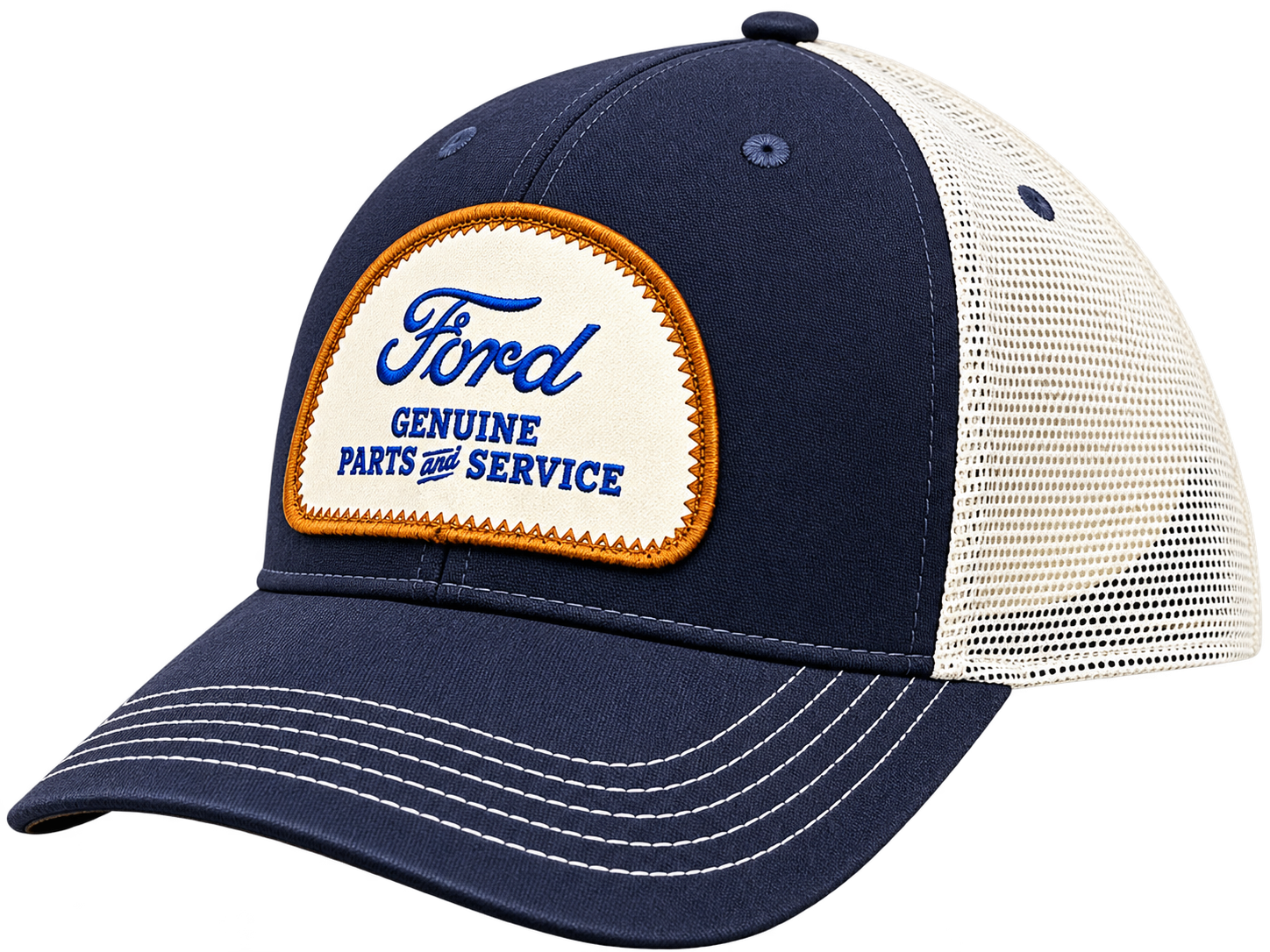 Carhartt Ford Genuine Parts & Service Trucker Cap – Navy Blue & Cream