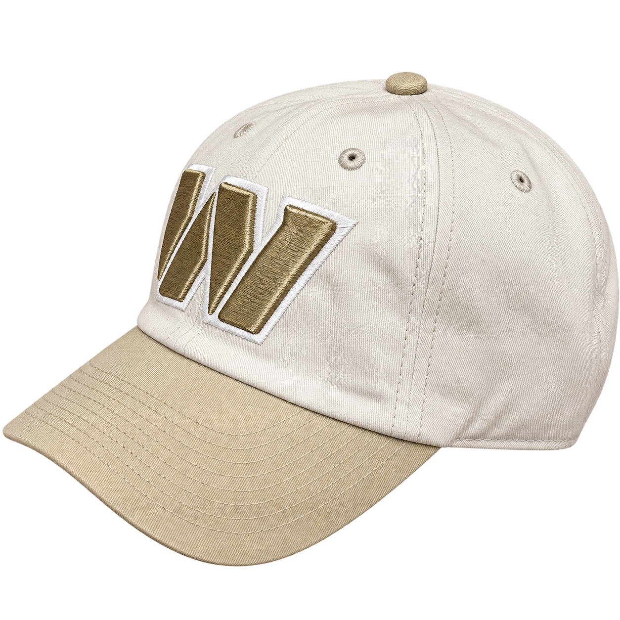 NFL Washington Commanders-Inspired  Gold W Logo Embroidered Baseball Cap